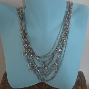 Elegant Silver Multi-Layer Necklace